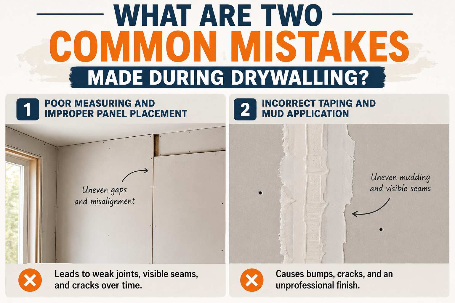 What Are Two Common Mistakes Made During Drywalling?